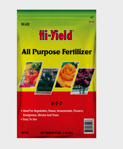 Hi-Yield All Purpose Fertilizer 6-7-7 Easy To Use Granules Bagged 4 lbs