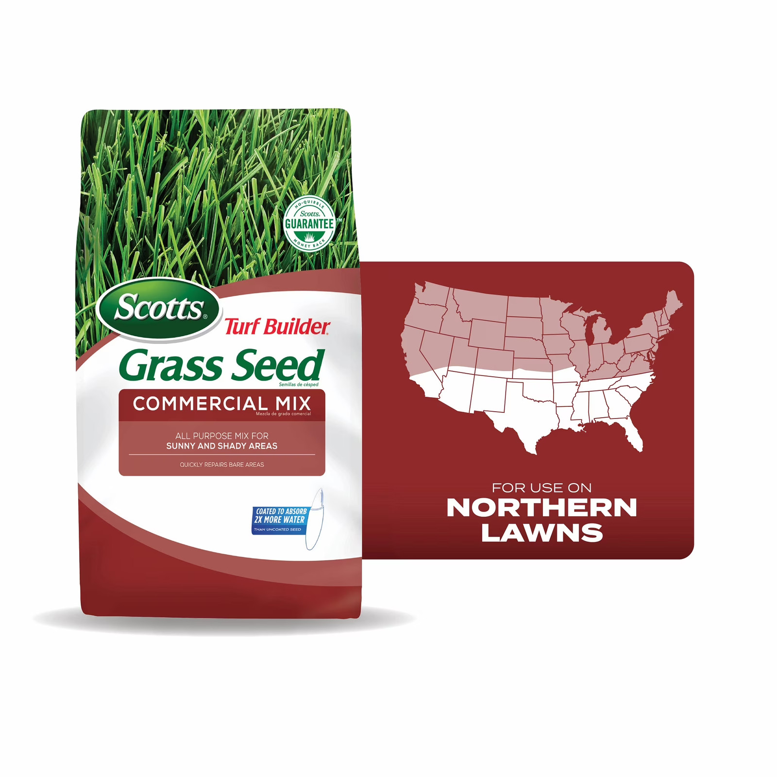 Turf Builder Grass Seed Commercial Mix, for Sunny and Shady Areas, 3 Lbs.