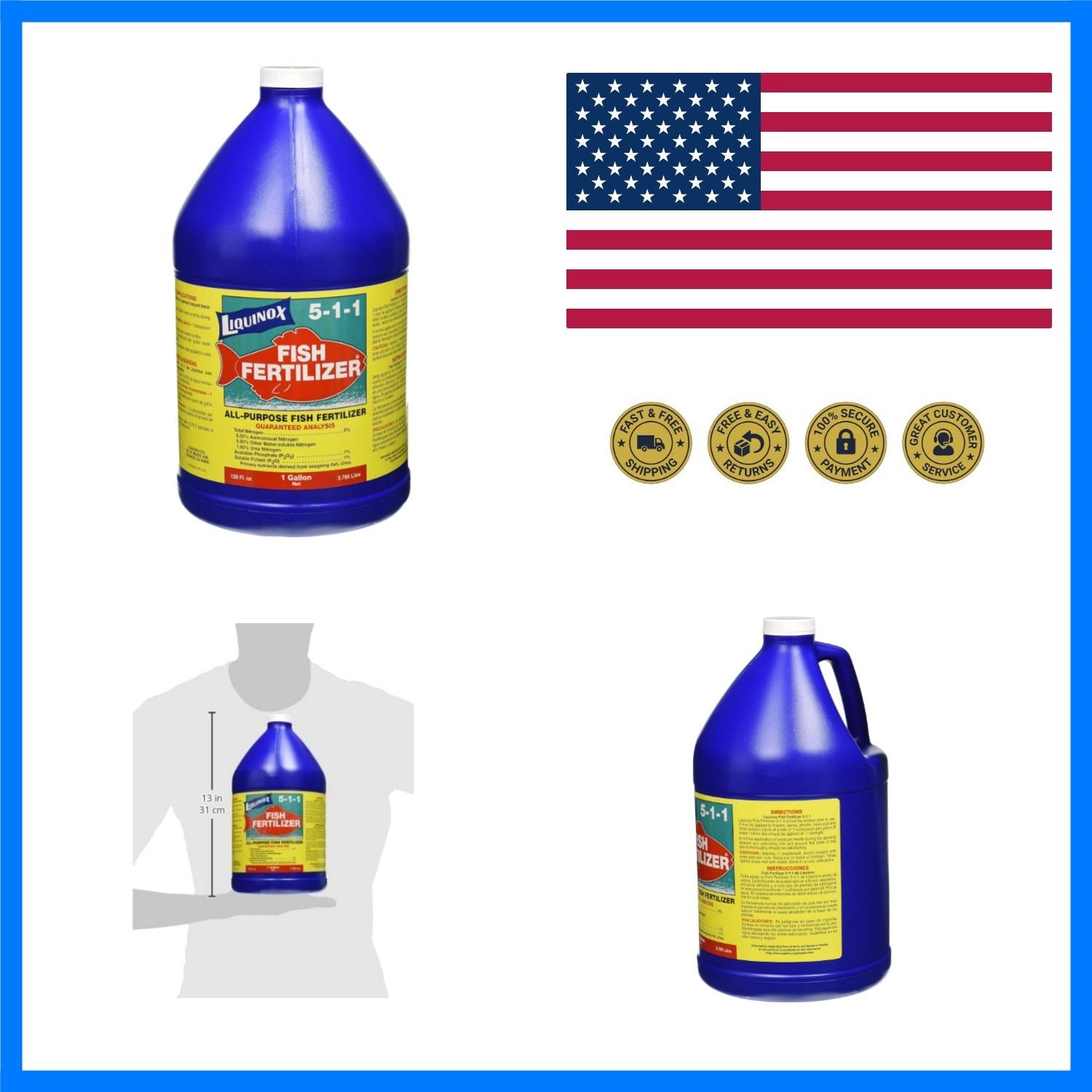 Fish Emulsion 5-1-1 Fertilizer, 1-Gallon