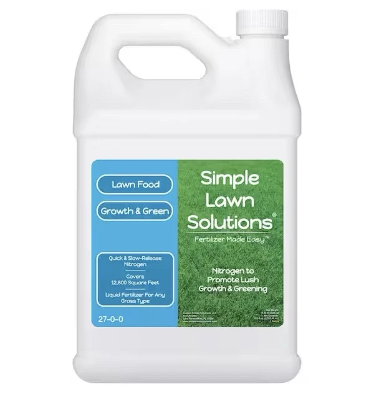 Simple Lawn Solutions 128 oz Liquid Lawn Fertilizer Growth & Green 27-0-0 12,800