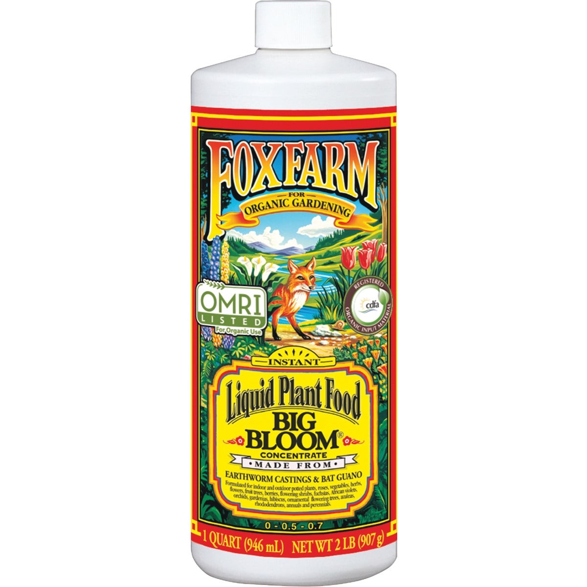 FoxFarm Big Bloom 1 Qt. 0-0.5-0.7 Liquid Plant Food FBBQ FoxFarm Big Bloom FBBQ