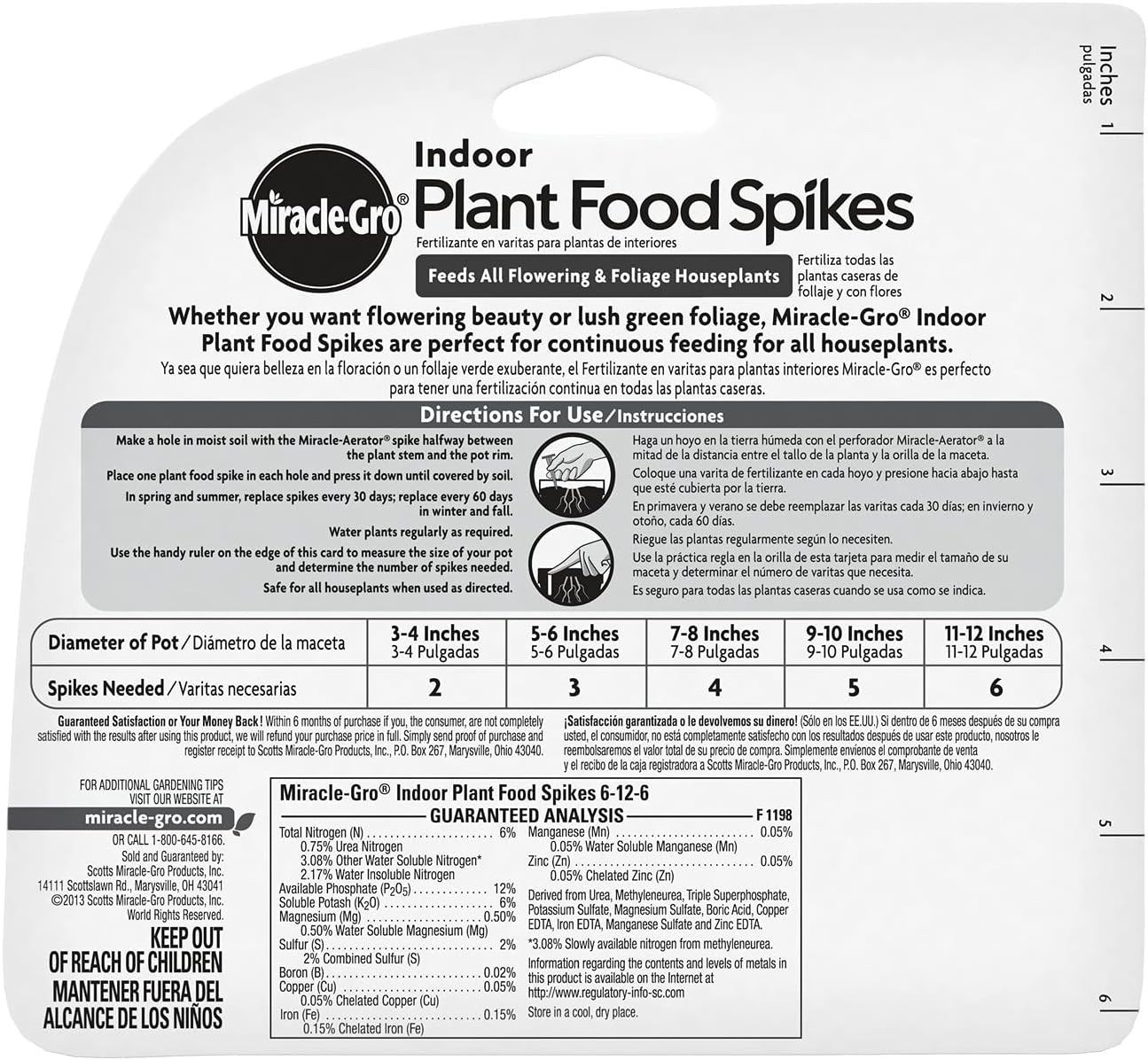 NPK Balanced Indoor Plant Food Spikes, 48 Count | Vital for Flowering Plants