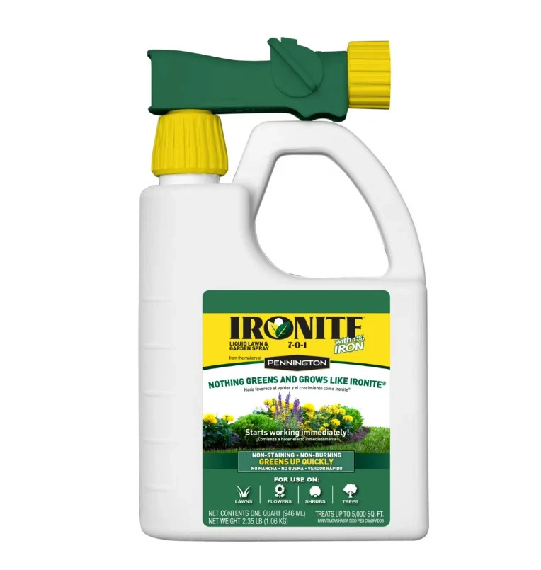 Ironite 7-0-1 Liquid Lawn & Garden Spray 1% Iron Hose-End 5,000 sq ft Quart