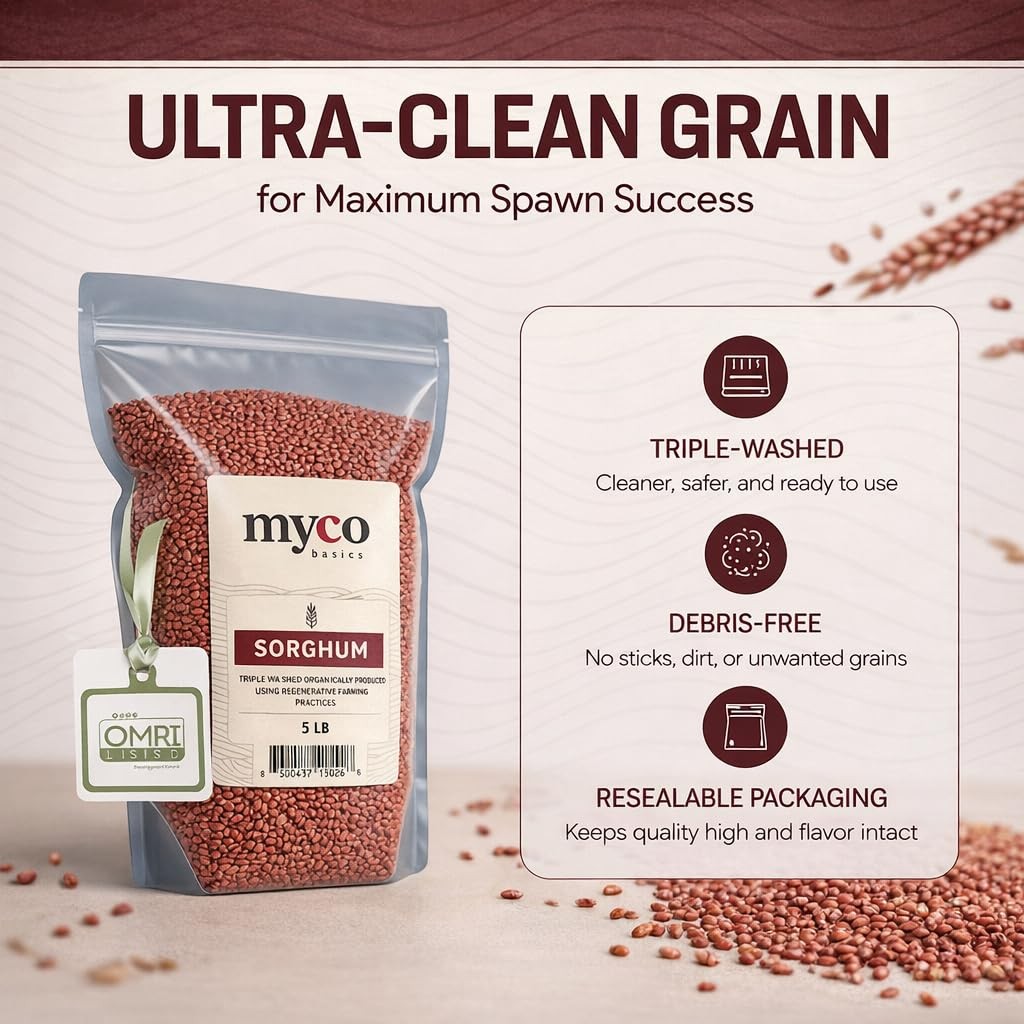 Mycology Basics – Organic Sorghum (5.0 lbs)