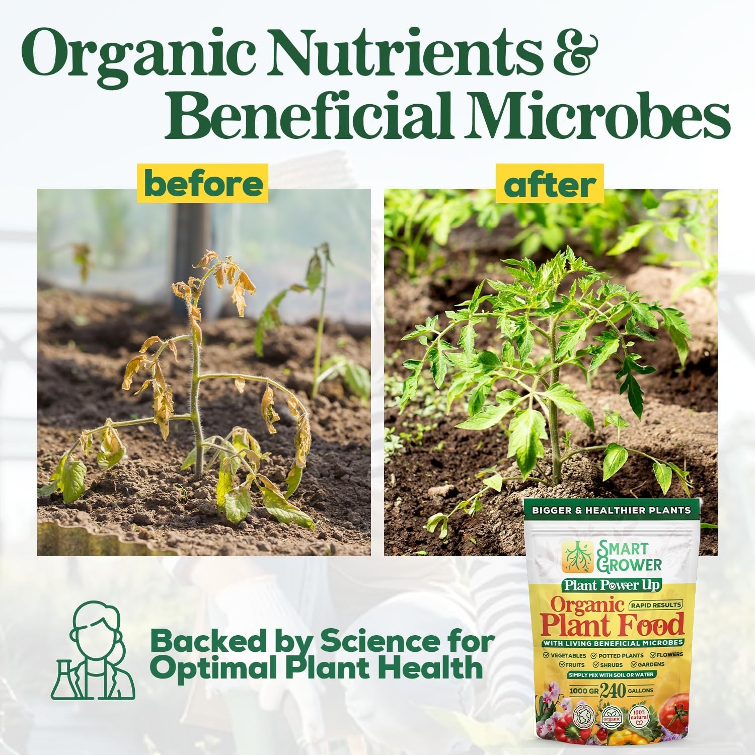 Organic Plant Food with Beneficial Microbes – Fast-Acting Fertilizer 125g