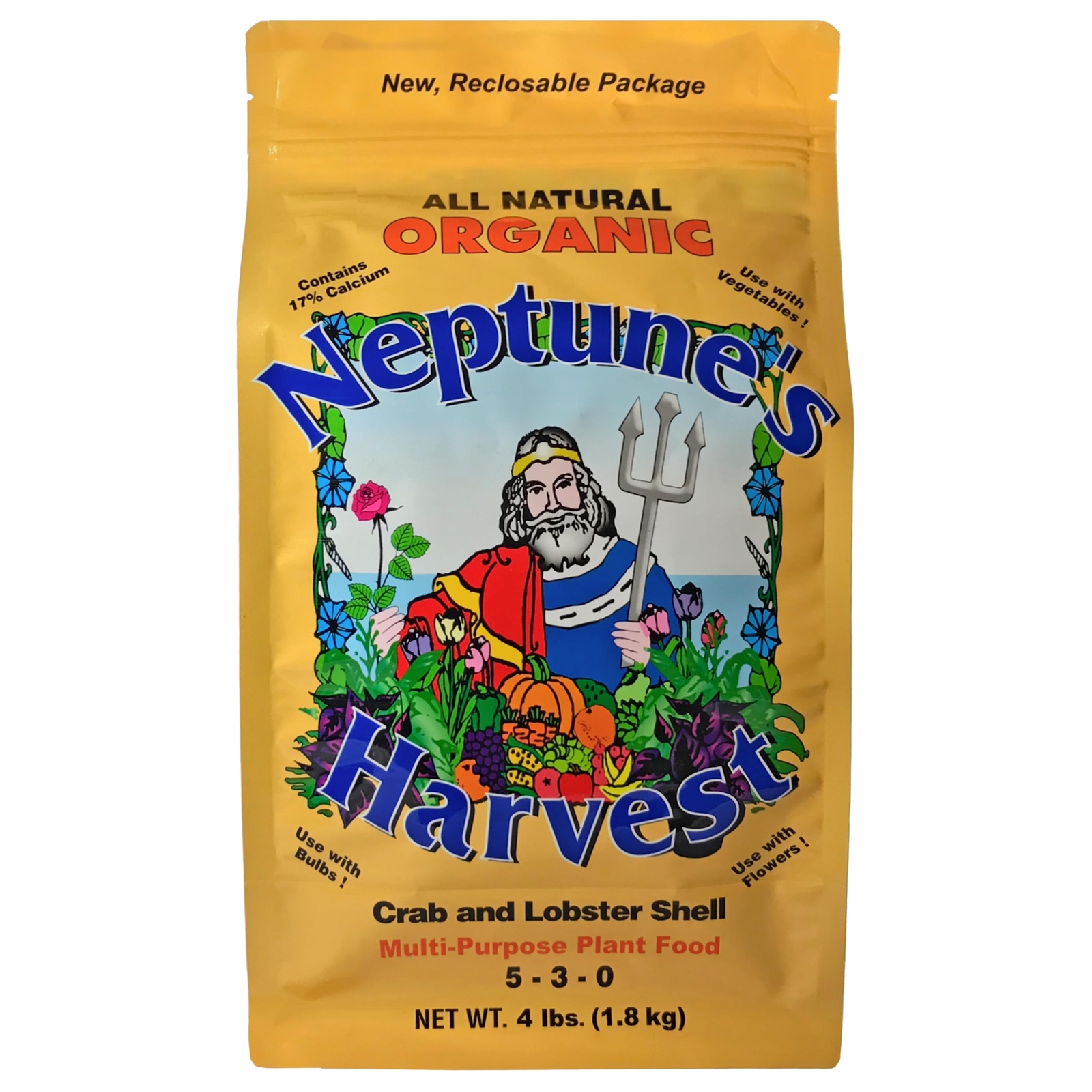 Neptune’s Harvest Organic Crab Lobster Shell Fertilizer 4 lb for Healthy Lawn