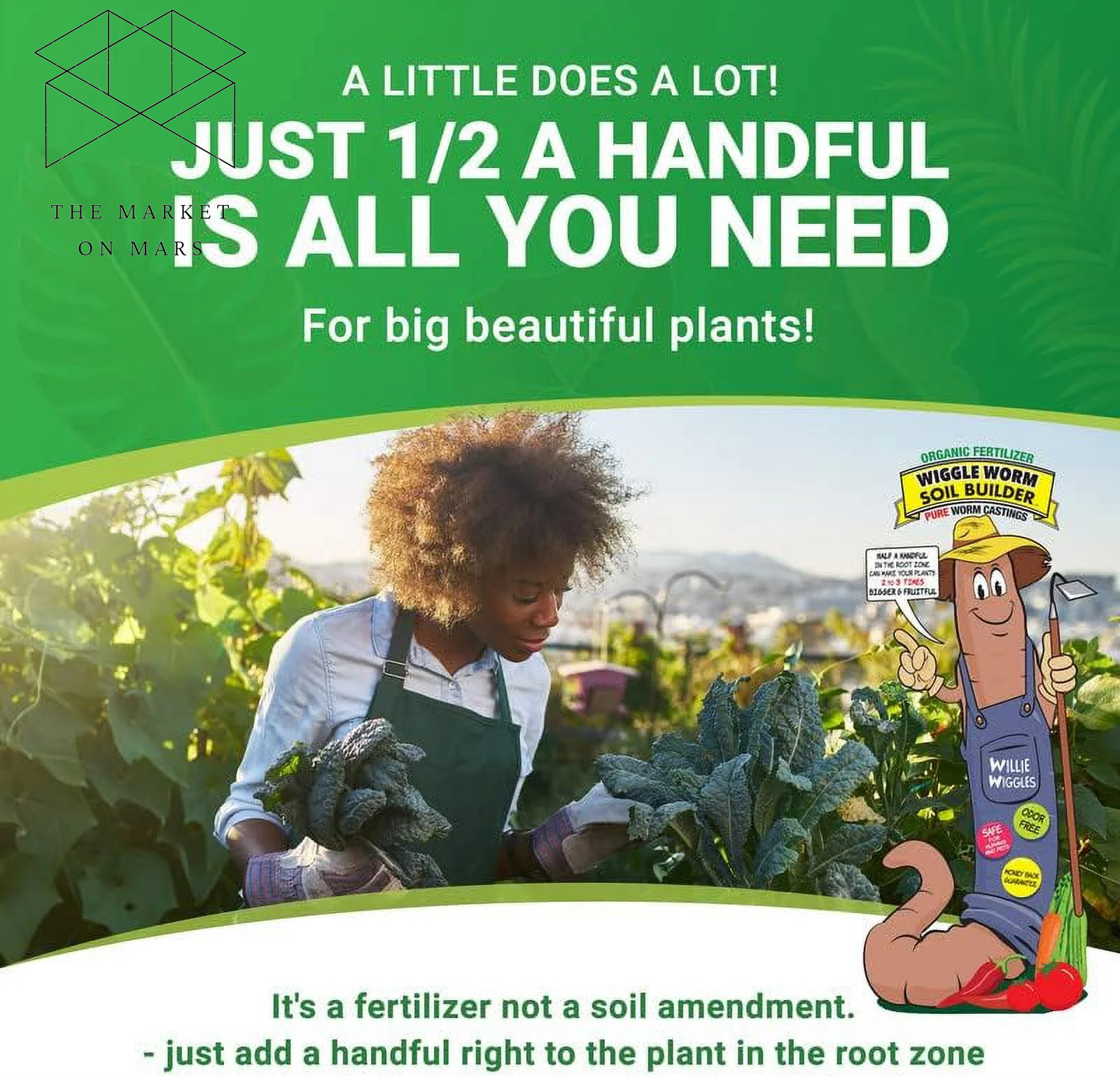 Wiggle Worm Pure Organic Worm Castings – All-Natural Fertilizer (12 Lbs)