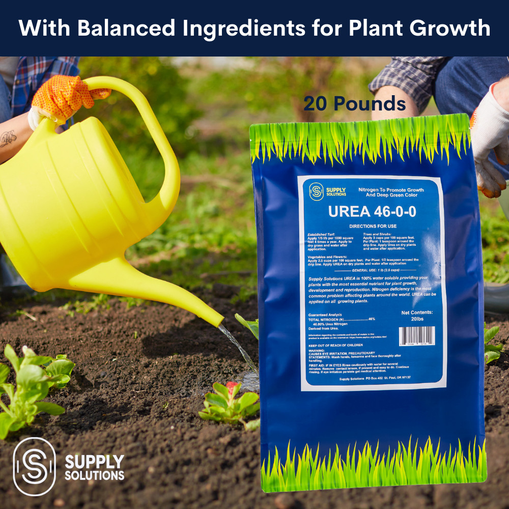 Urea 46-0-0 Nitrogen Fertilizer – Bloom Booster for Flowers and Fruits – 20 Lbs