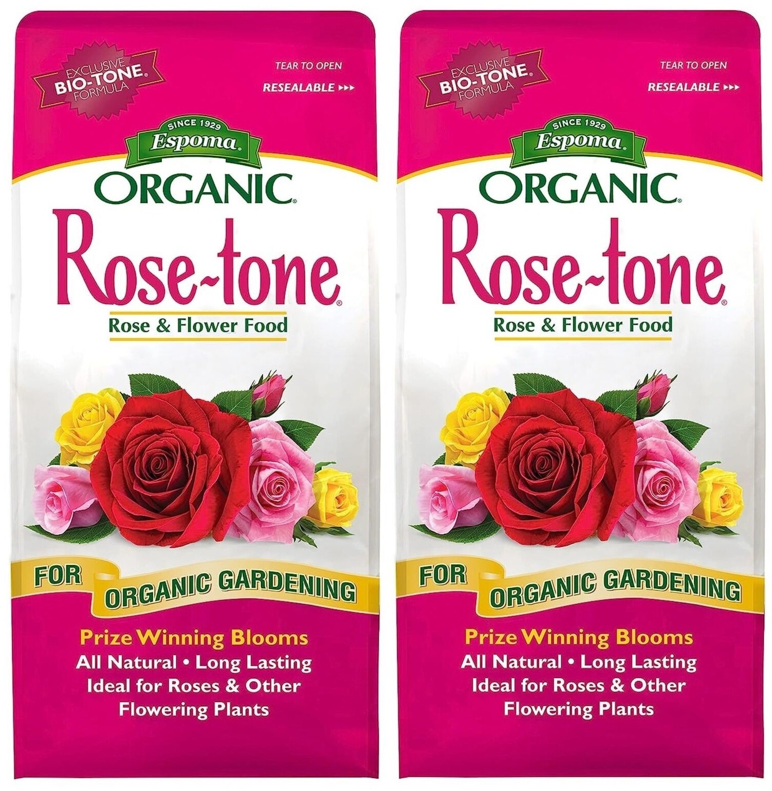 Espoma 18 Lb Rose-Tone 4-3-2 Organic Rose & Flower Fertilizer- Pack of 2