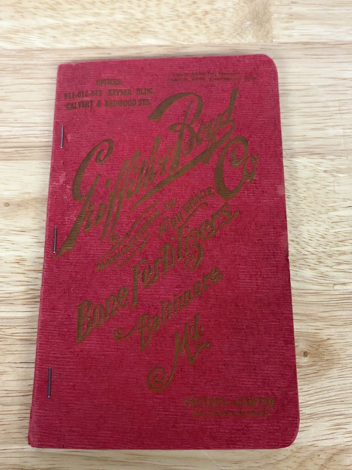 Griffith & Boyd Co Bone Fertilizers 1920 1921 Catalogs Baltimore MD Lot of 2