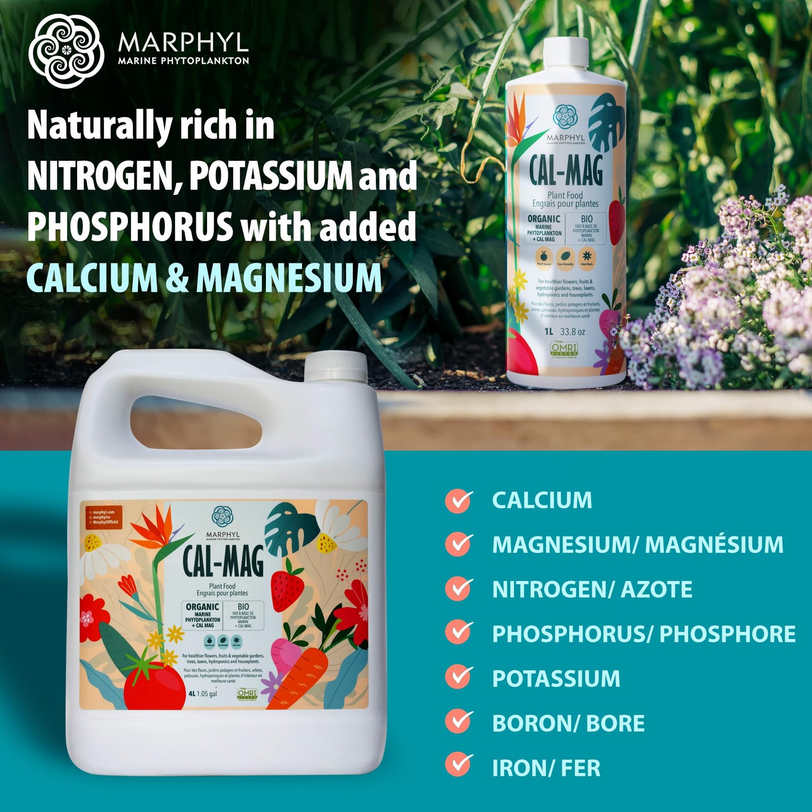 Organic Cal-Mag Liquid Fertilizer – Calcium & Magnesium Supplement to Correct…