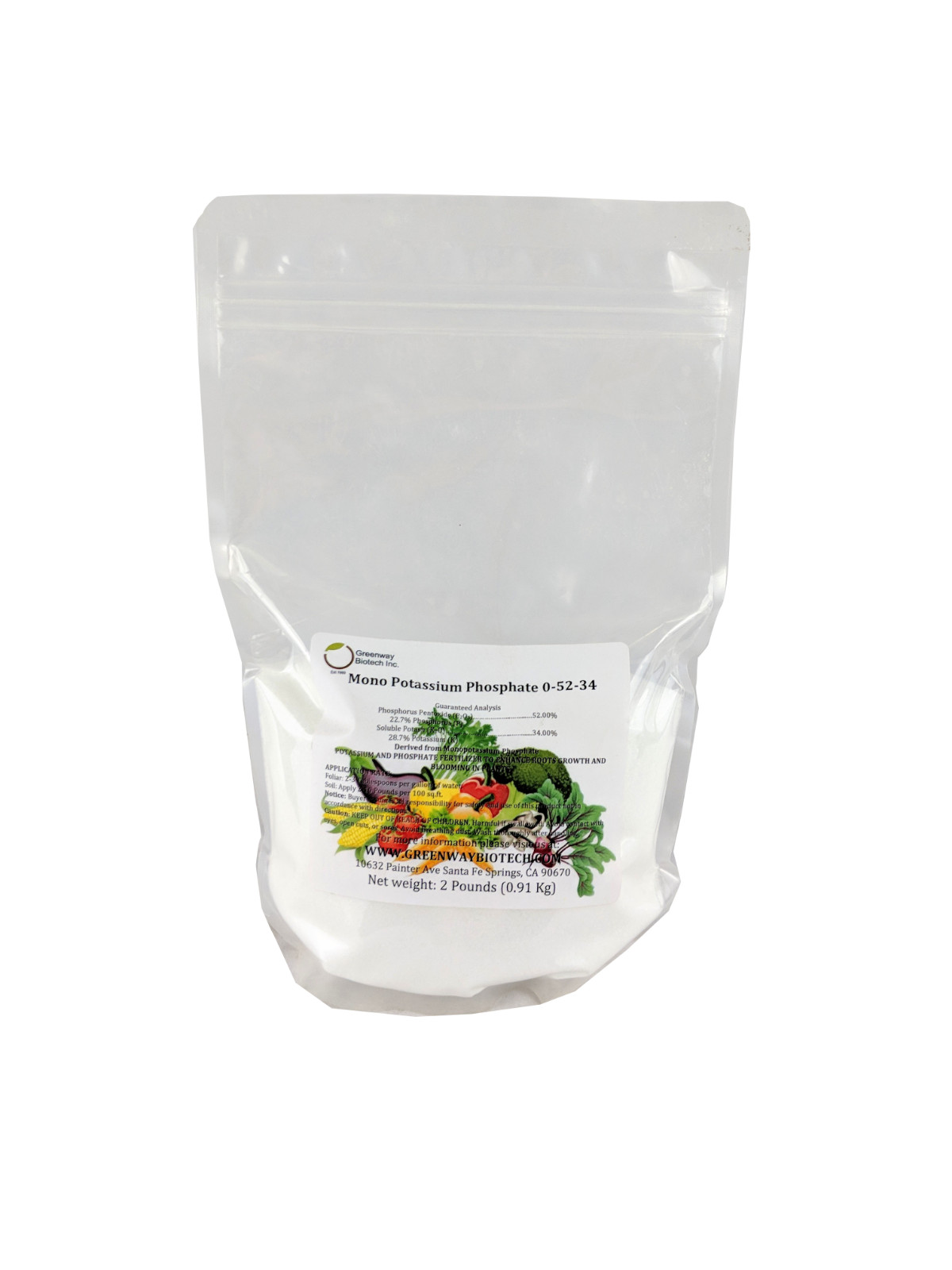 Monopotassium phosphate MKP 0-52-34 Soluble MonoPotassium Phosphate 2 Pounds