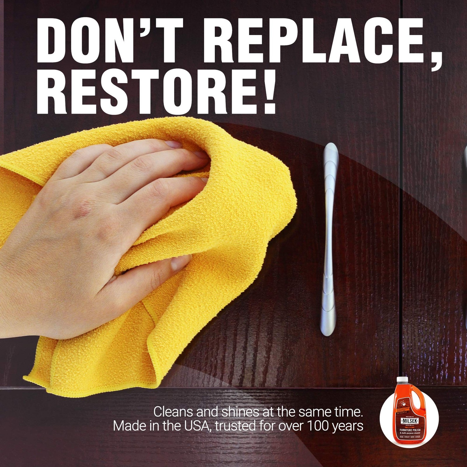 Milsek Furniture Polish and Wood Cleaner with Orange Oil – Multipurpose Clean…