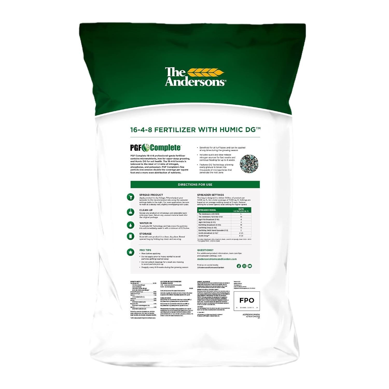 Lawn Care Fertilizer – PGF Complete 40 lb Granules With Humic Acid