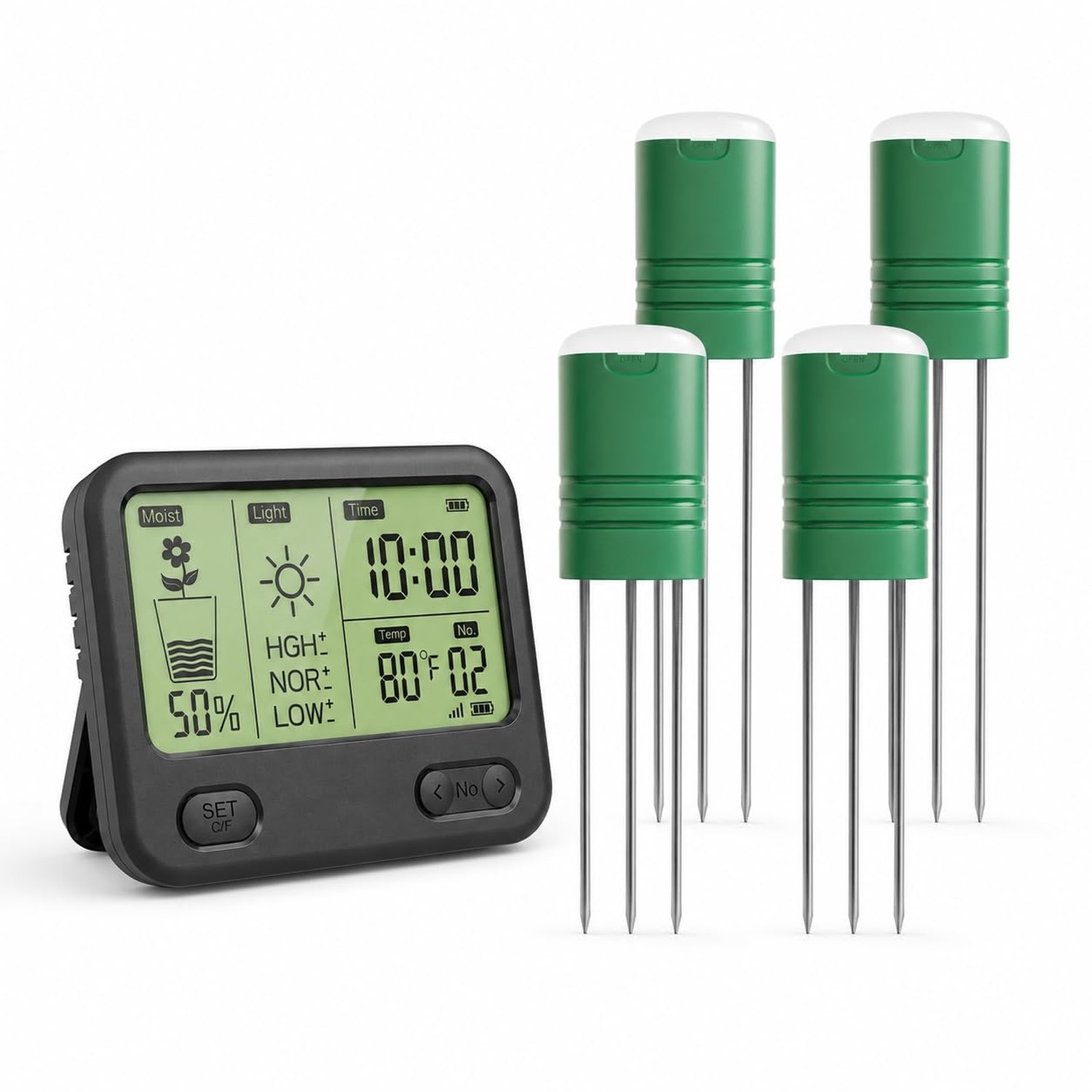 Soil Moisture Meter for Plants, 12-Zone Wireless Plant Water Meter, Soil Ther…