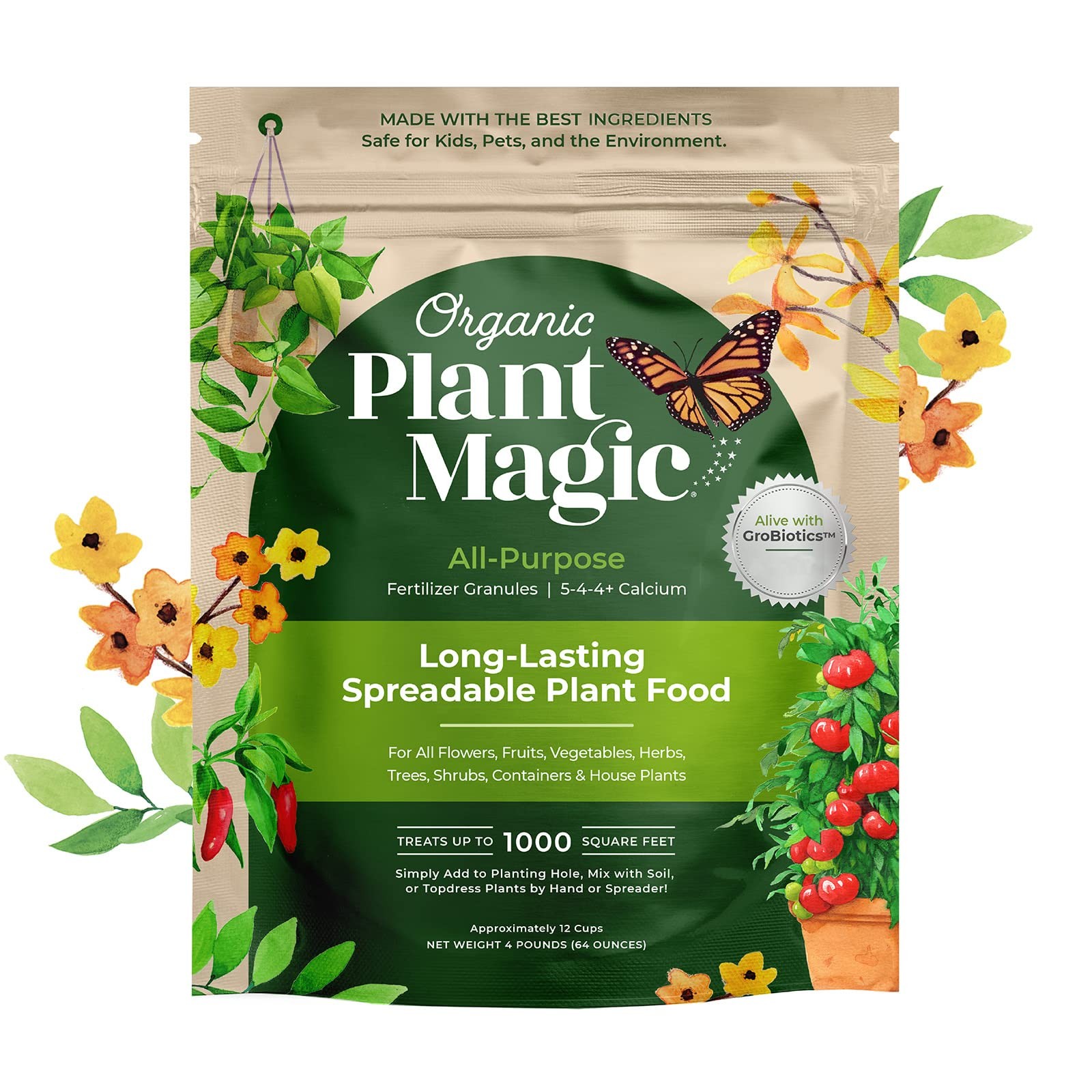 Truly Organic Slow Release Granular Fertilizer Long-Lasting Plant Food Granules
