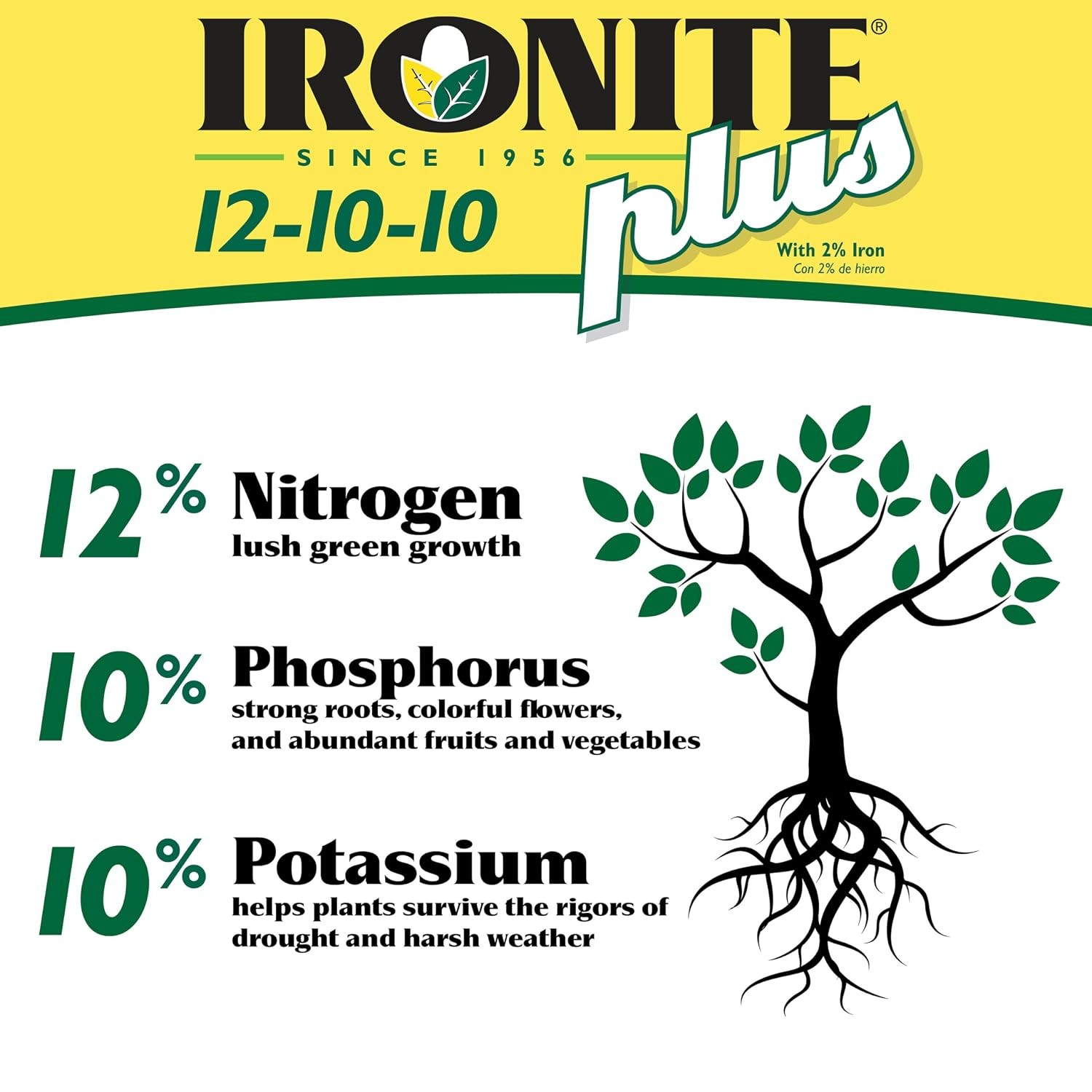 Shrubs Trees Plant Food Granular Fertilizer 12-10-10 3lb Ironite Plus Garden