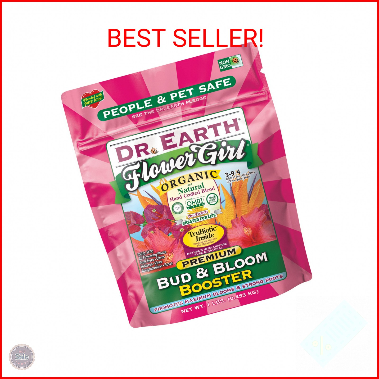 Dr. Earth 70792 1 lb 3-9-4 MINIS Flower Girl Fertilizer