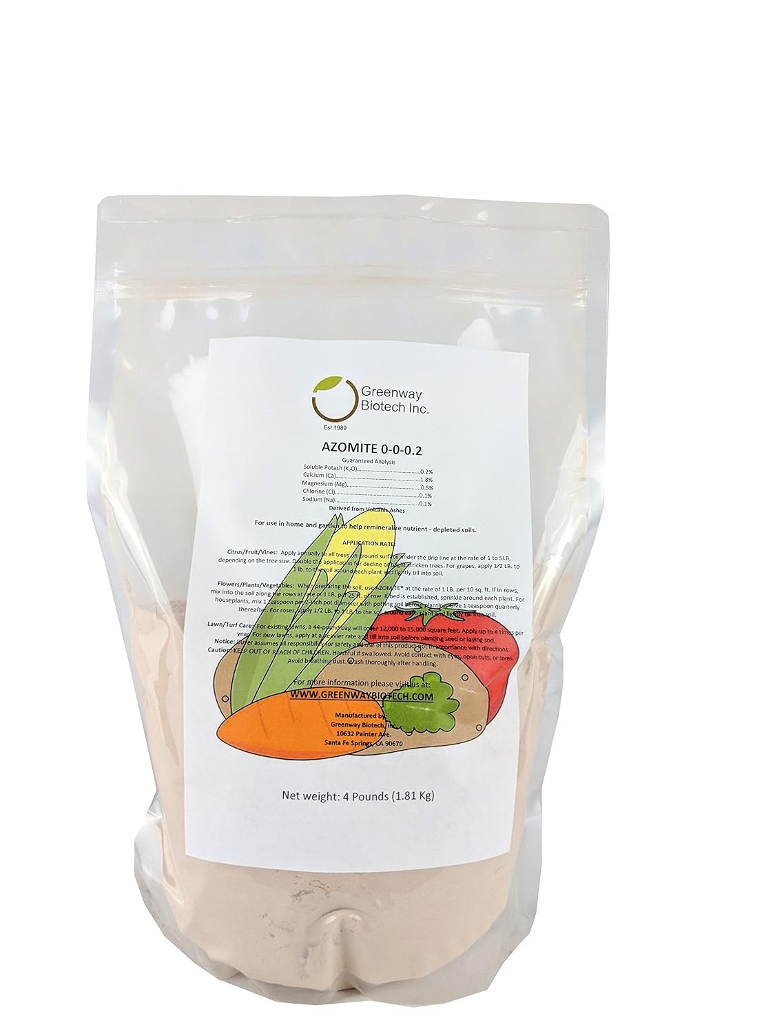 Azomite Rock Dust Volcanic Ash Organic Fertilizer with Micronutrient & Trace