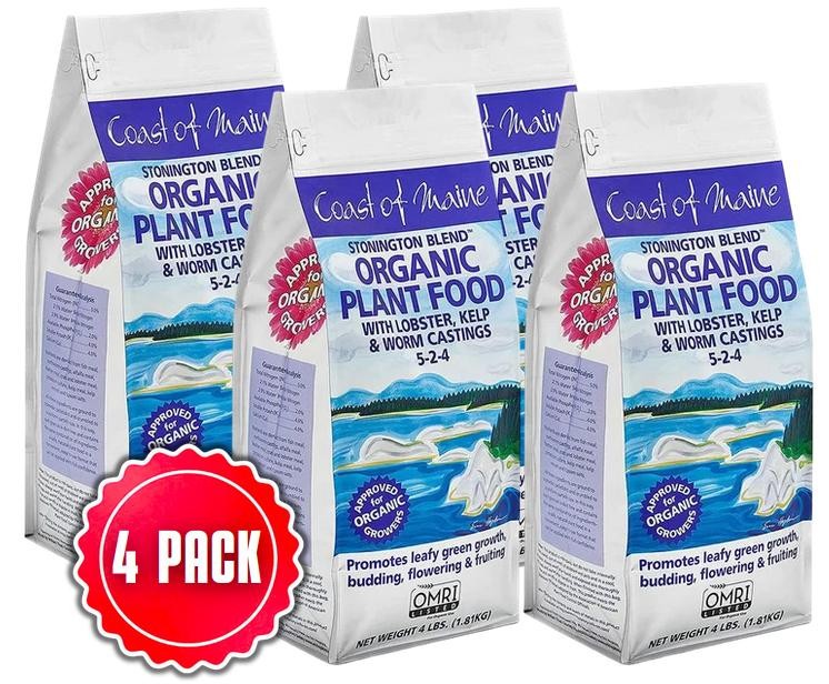 Coast of Maine Stonington Lobster & Kelp Plant Food Fertilizer 5-2-4 4lb -4 PACK