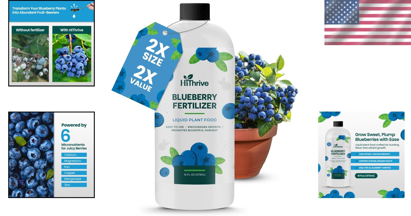 Nutrient-Rich Blueberry Fertilizer 16oz – Ideal for All Blueberry Varieties