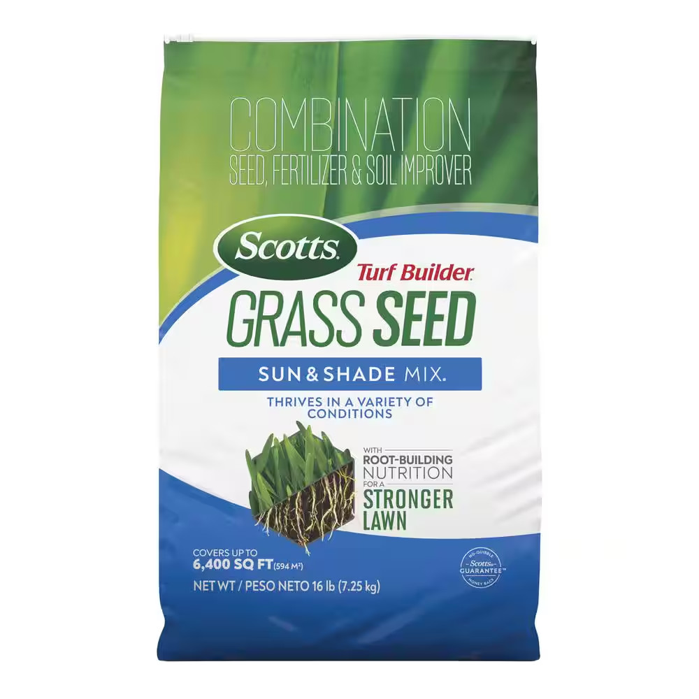 Turf Builder 16 Lbs. Grass Seed Sun and Shade Mix with Fertilizer and Soil Impro