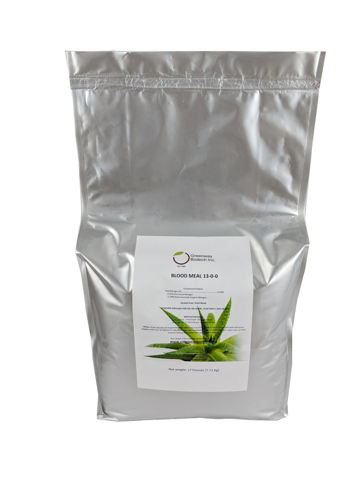 Blood Meal Fertilizer 13% Nitrogen Highest Nitrogen Fertilizer 17 Pounds
