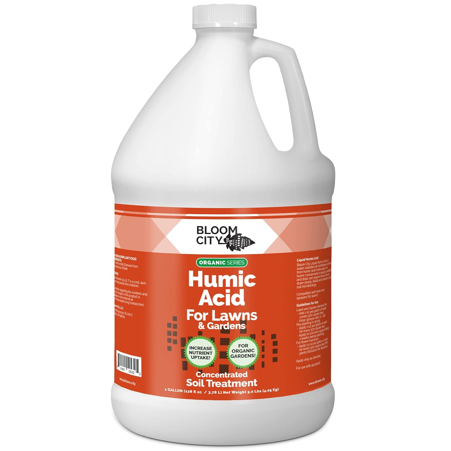 Organic Liquid Humic Acid Soil Health Formula, Concentrated, by Bloom City