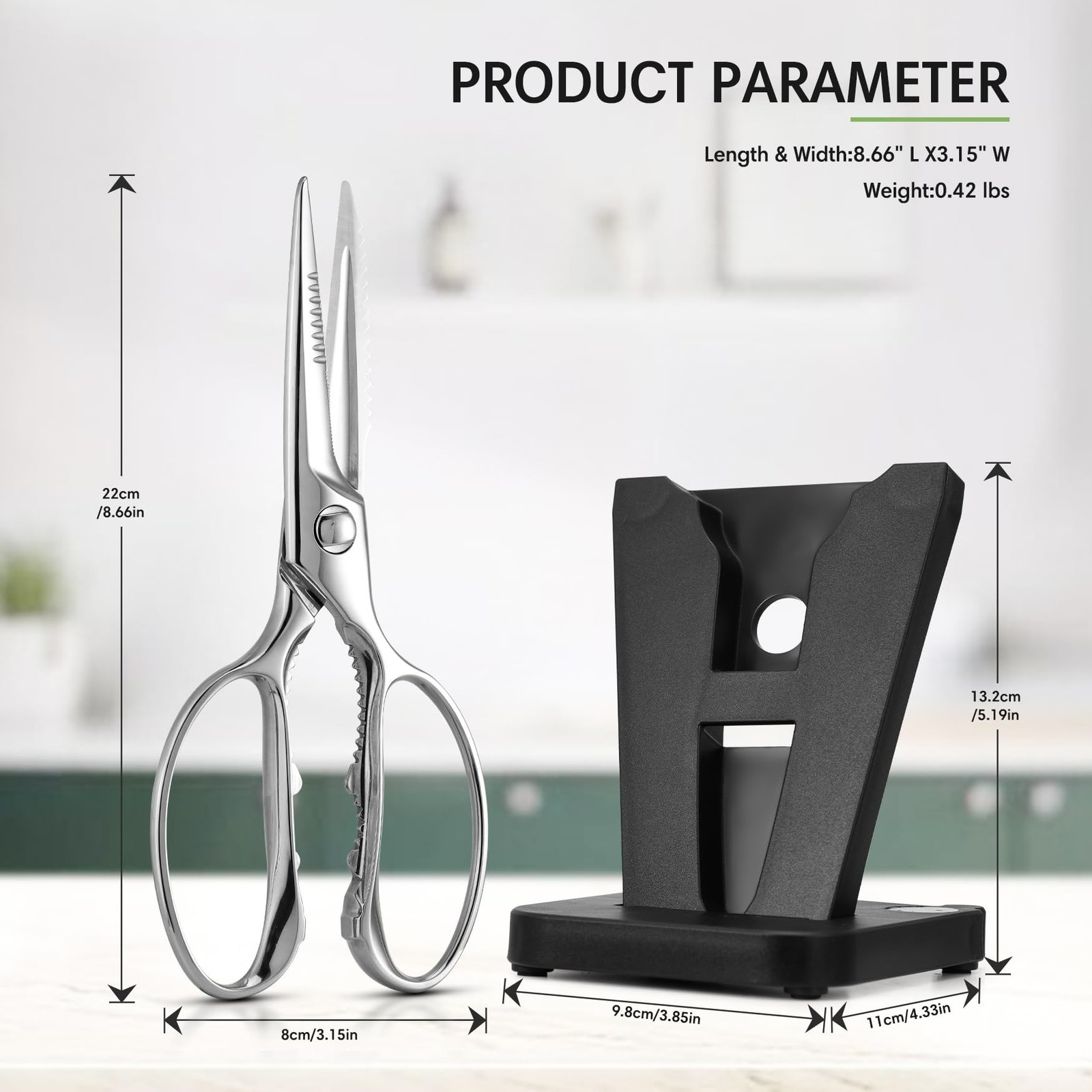 BALUCA Heavy Duty Kitchen Scissors, Kitchen Shears for Meat, Chicken, Fish, P…