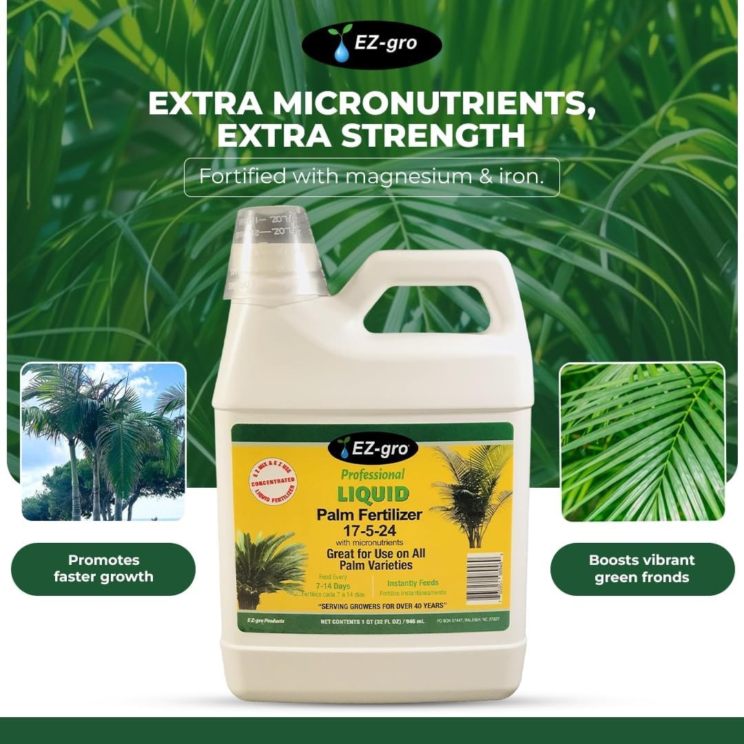 EZ-GRO 17-5-24 Palm Tree Fertilizer Liquid Plant Food – Perfect for Indoor & …