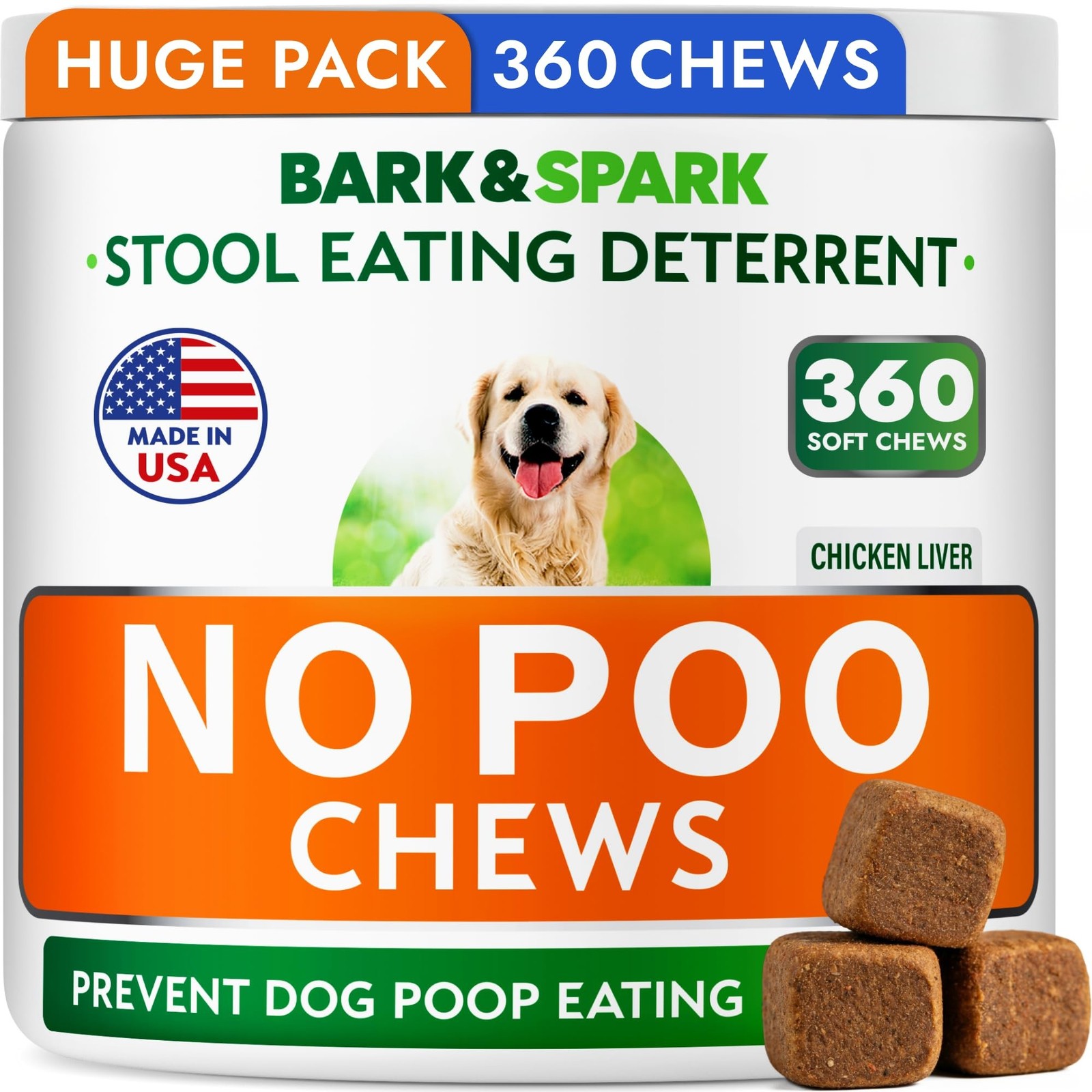 BARK&SPARK No Poo Chews for Dogs – Coprophagia & Stool Eating Deterrent with …