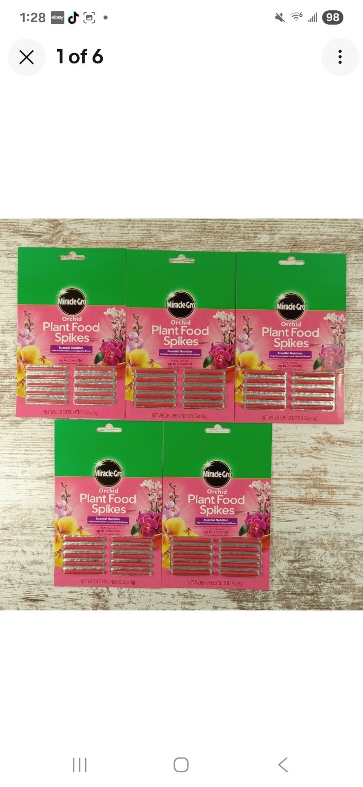 Miracle Gro 1003661 10 Count 10-10-10 Orchid Plant Food Fertilizer Spikes 5 Pack
