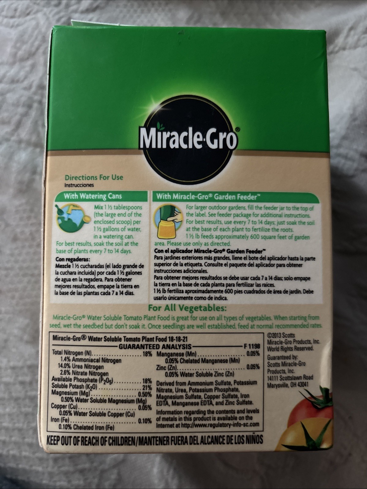 Miracle Gro Water Soluble Tomato Plant Food Fertilizer – 0.6kg