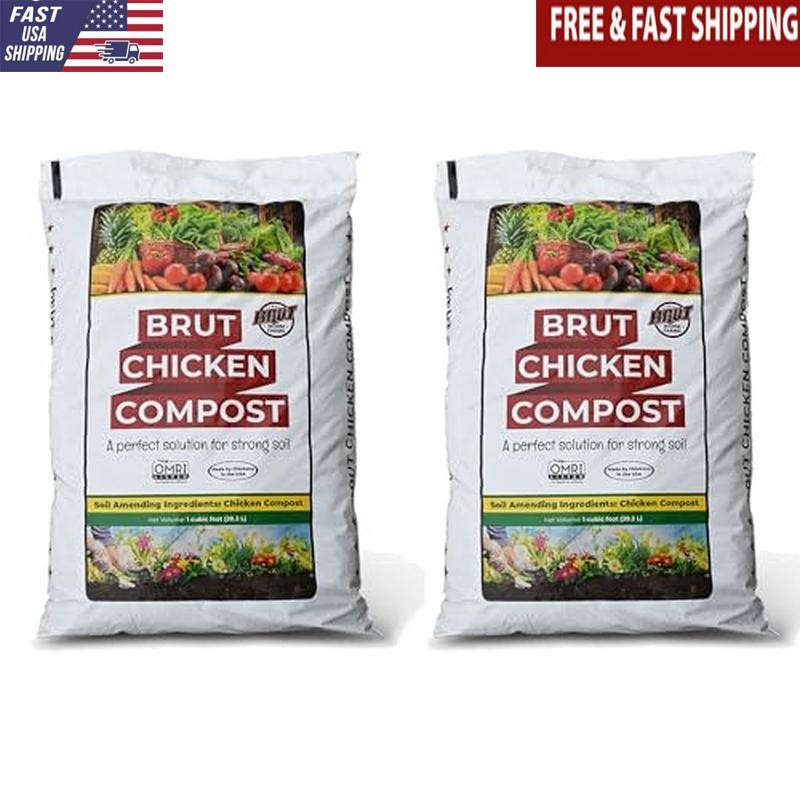 Organic Chicken Compost Nutrient Rich Fertilizer Healthy Gardens 2 Pack New