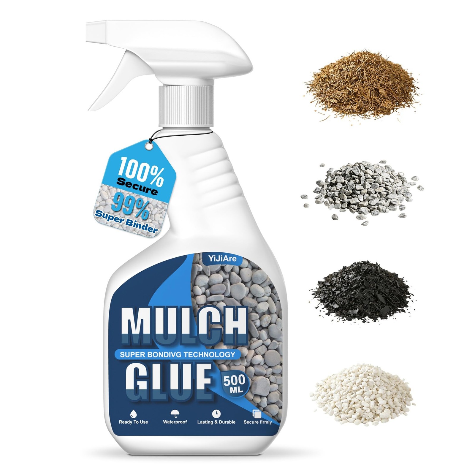 Mulch Glue, 16.9 fl oz – Sprayer Ready to Use Rock Glue for Landscape – Pet S…