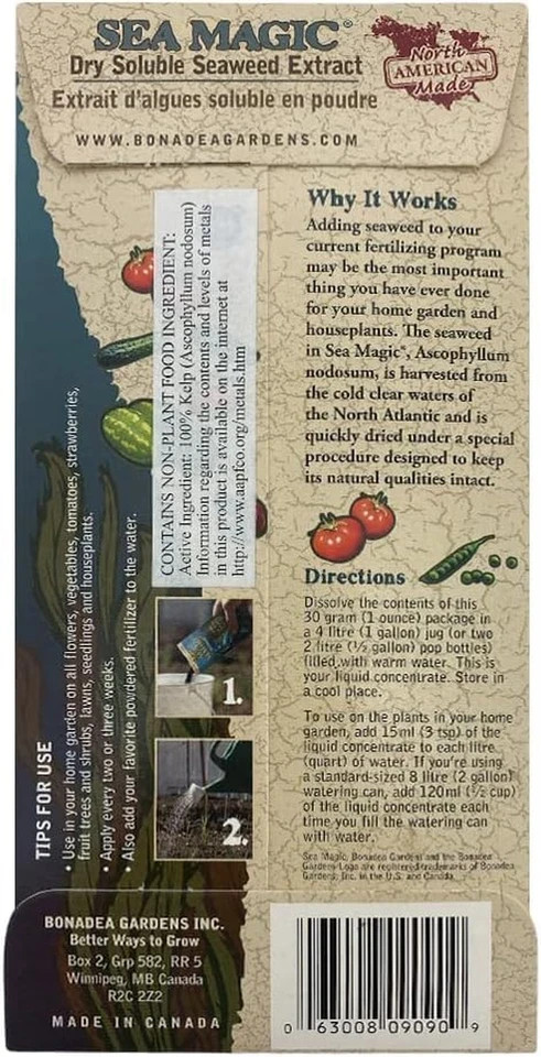 Sea Magic Dry Soluble Seaweed Extract Fertilizer – 30 Gram Bag – Makes 66 Gallon