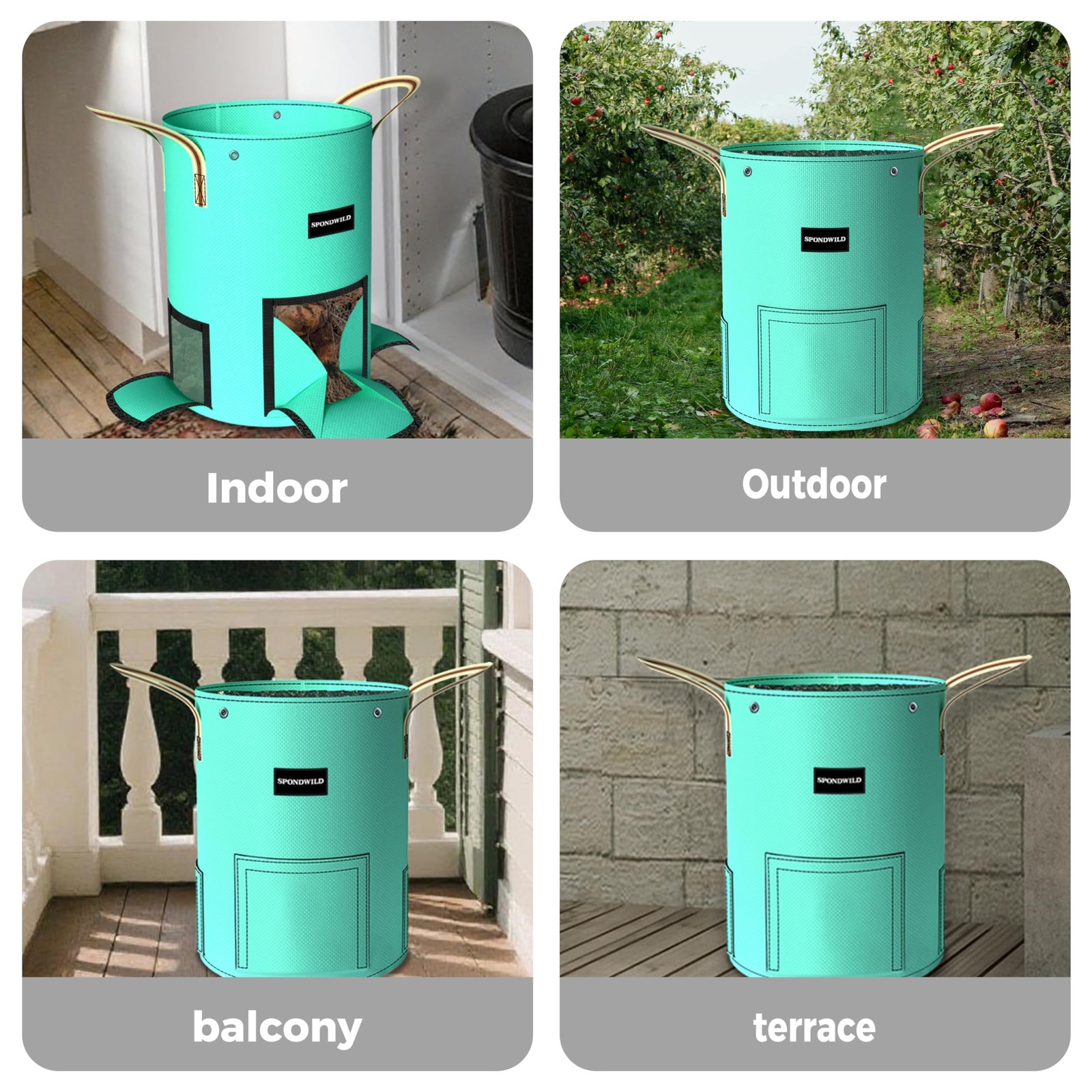 4 Pack 10 Gallon Potato Grow Bags, PE Garden Planter Bag with Breathable Scre…