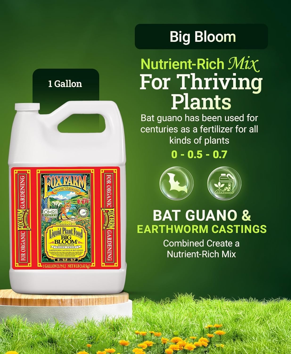 Fox Farm Big Bloom Liquid Plant Food – Organic Bloom Fertilizer for Flowering…