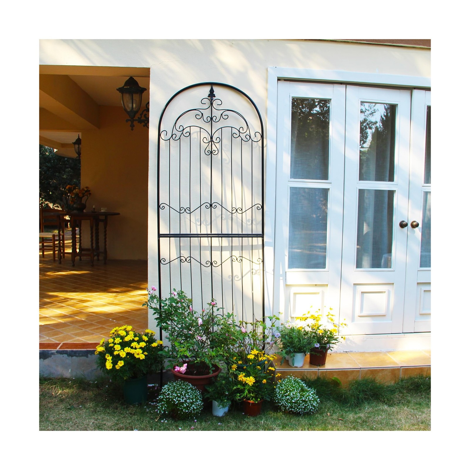 Garden Trellis for Climbing Plants 86.6″ H x 29.5″ W Tall Garden Trellis Wrou…