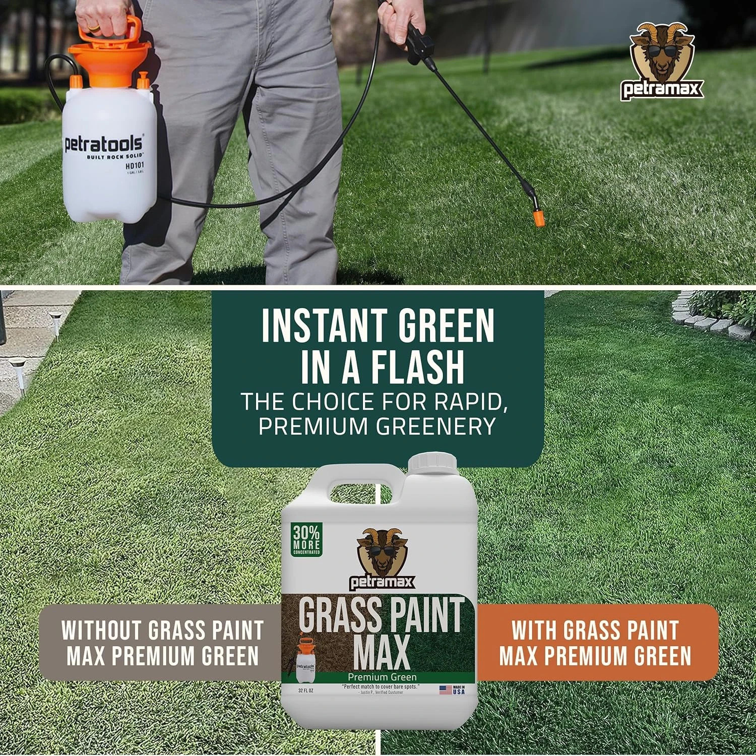 max Green Grass Paint for Lawn Dye – Maintain Turf or Green Grass, Spray Paint f