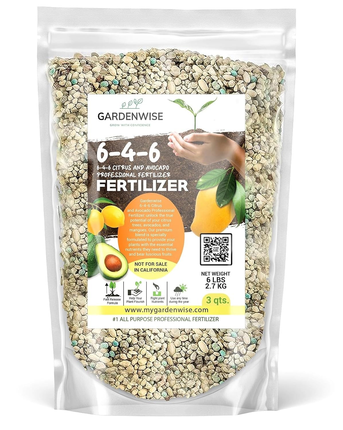 Avocado & Citrus Tree Fertilizer for Indoor & Outdoor Plants Quick-Release
