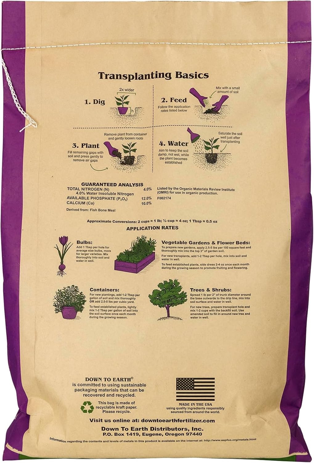 Organic Fish Bone Meal 4-12-0 25lb High Phosphorus Plant Food Buds Bulbs Blooms