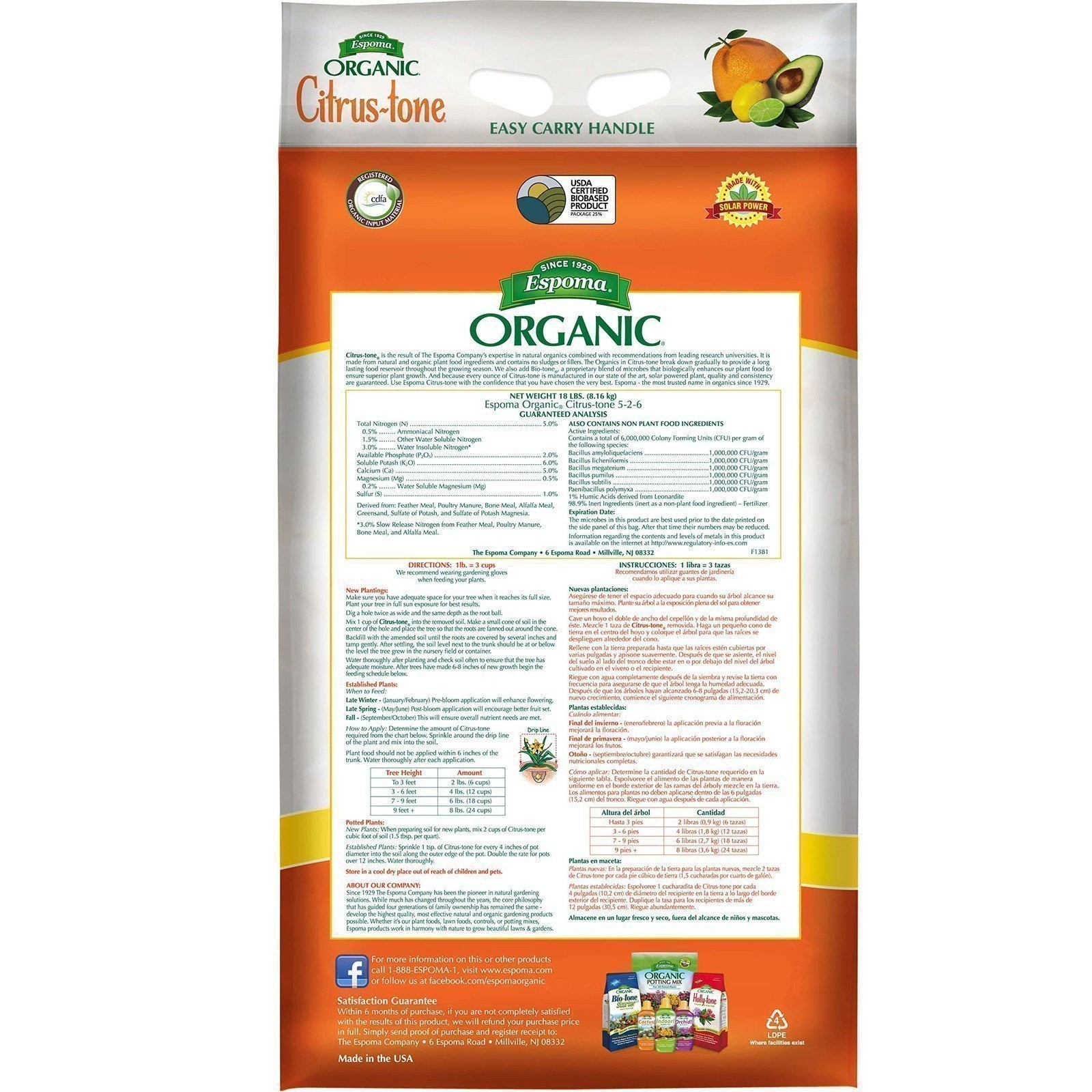 Espoma Organic Citrus-Tone 5-2-6 Natural & Organic Fertilizer and Plant Food…