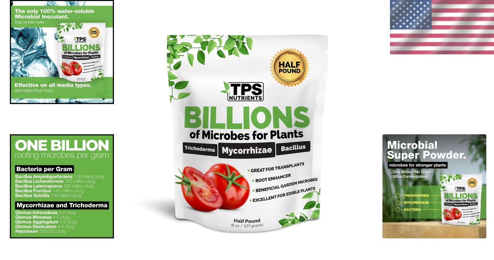 Microbial Root Booster – Mycorrhizal Fungi & Bacteria for Stronger Plants, 8 oz