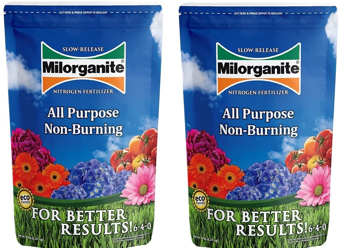 Milorganite 5 Lb All-Purpose Slow-Release Nitrogen Fertilizer 6-4-0 – Pack of 2