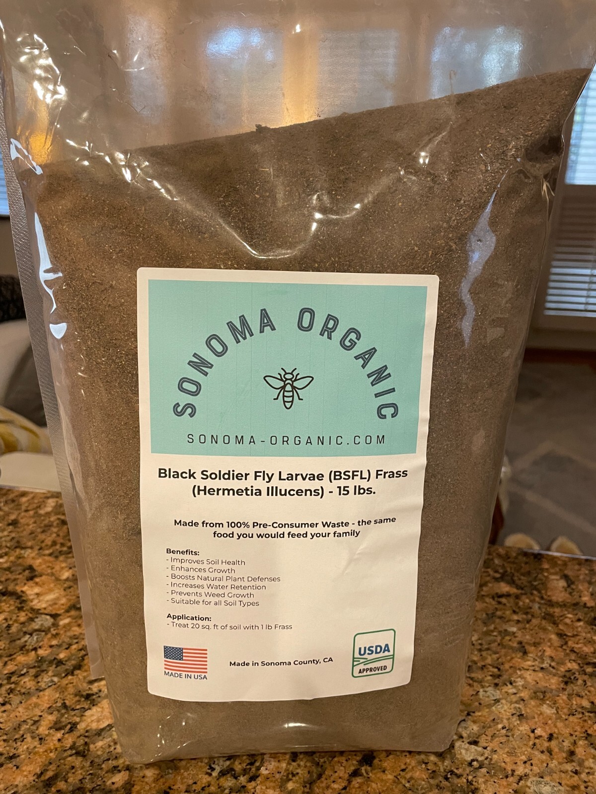 Premium Black Soldier Fly Larvae Frass, 15lb – Made in USA in Sonoma County, CA
