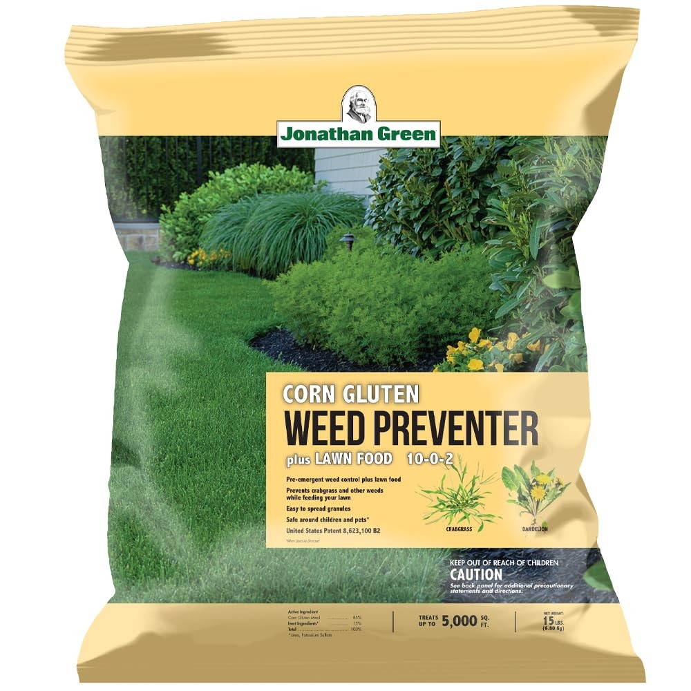 Jonathan Green 11591 Corn Gluten Lawn Fertilizer, 10-0-2 Formula, 5,000-Sq. Ft.