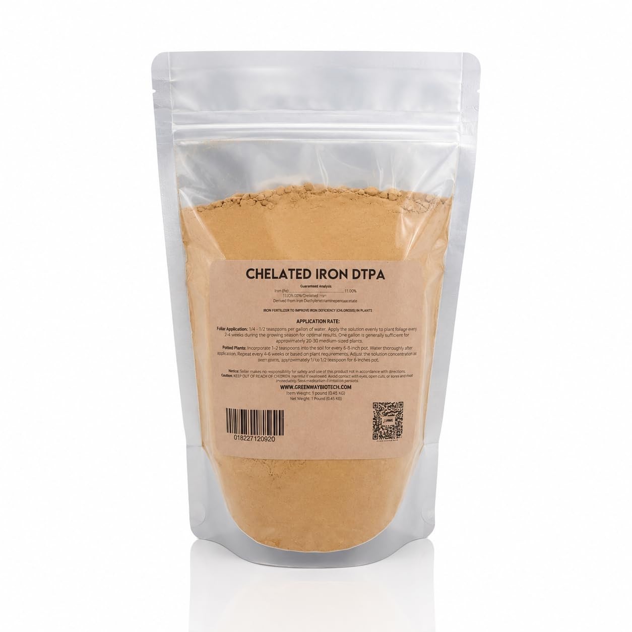 Chelated Iron DTPA 11% – Water Soluble Fertilizer for Alkaline Soils, Citrus & H