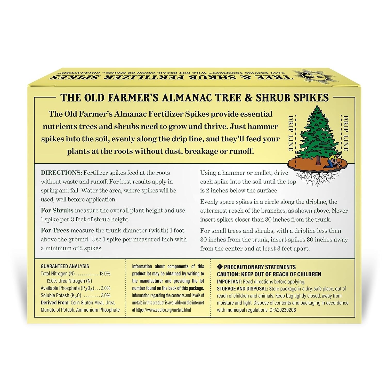 Balanced NPK Tree & Shrub Fertilizer Spikes – Full Coverage, 1.5 lbs, 6 Count
