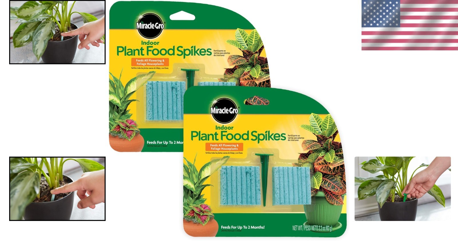 Miracle-Gro Indoor Plant Food Spikes – 48 Fertilizer Sticks for All Houseplants